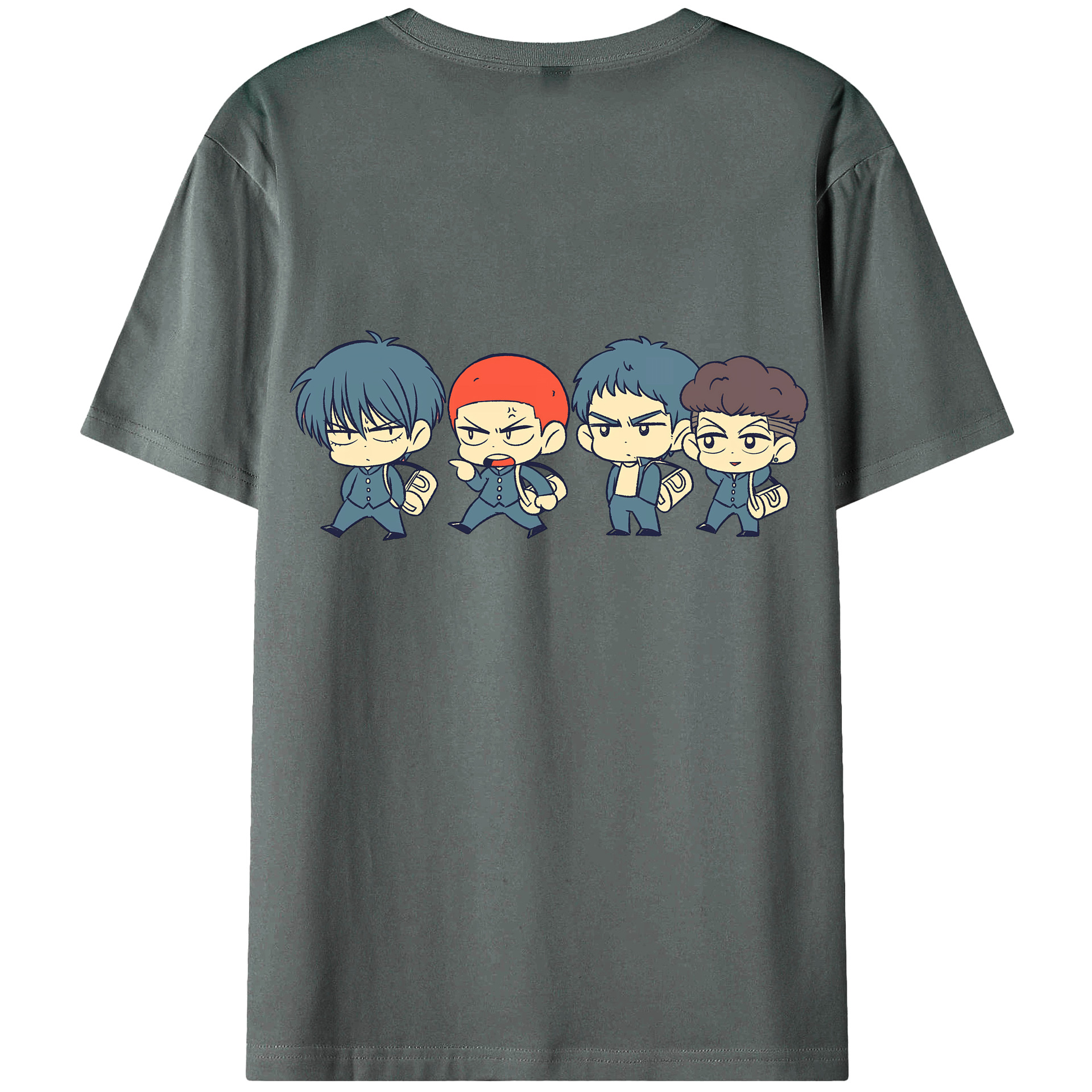（画像用） SLAM DUNK／スラムダンク 綿100％ メンズ半袖Tシャツ（バックプリント） 通気性